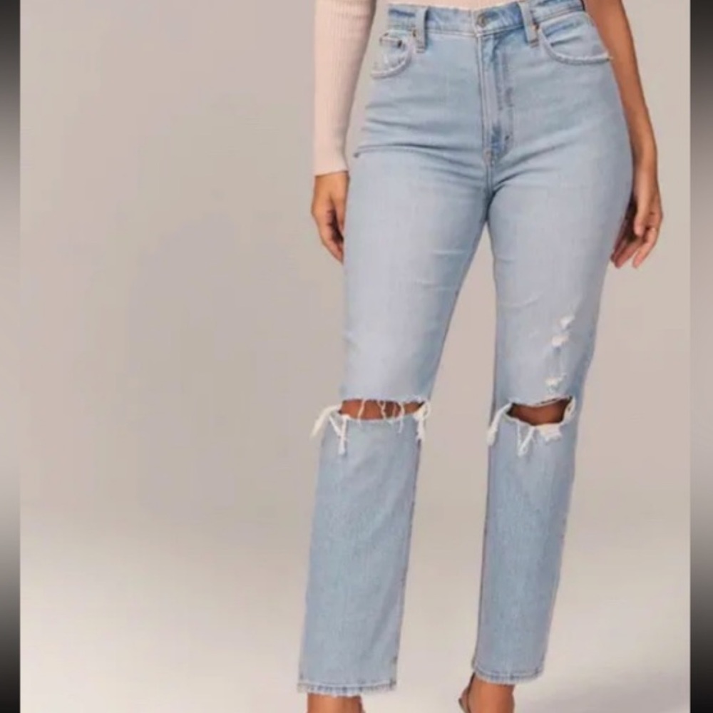 abercrombie ankle straight ultra high rise